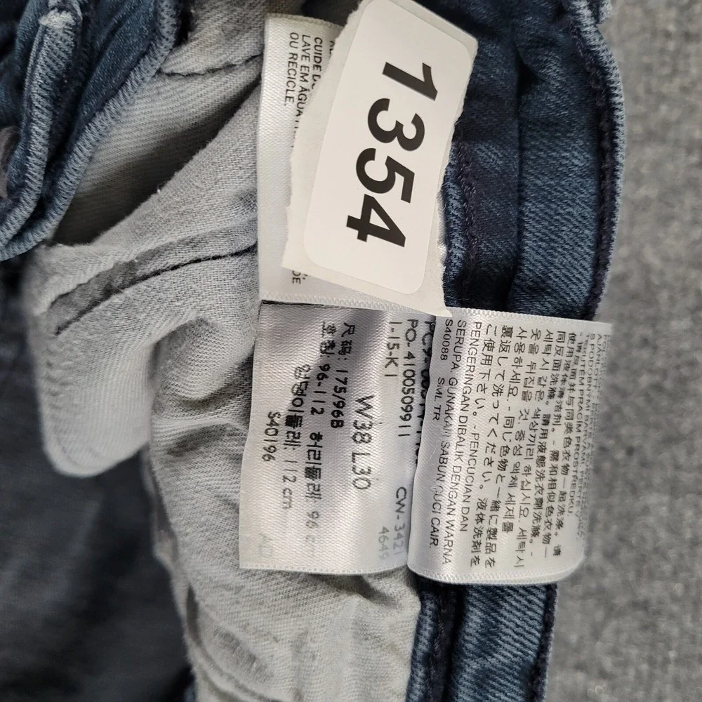 Levis 514 Jeans Men's (38x30 Label) Straight Leg‎ Stretch Blue Stitch